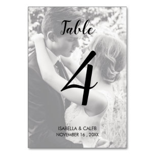 Personalised Photo Wedding Table Number Card