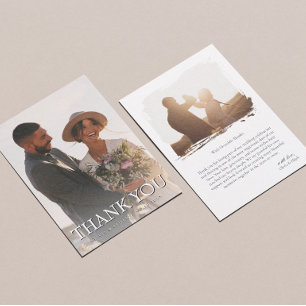 Personalised Photo Wedding Thank You Card Elegant