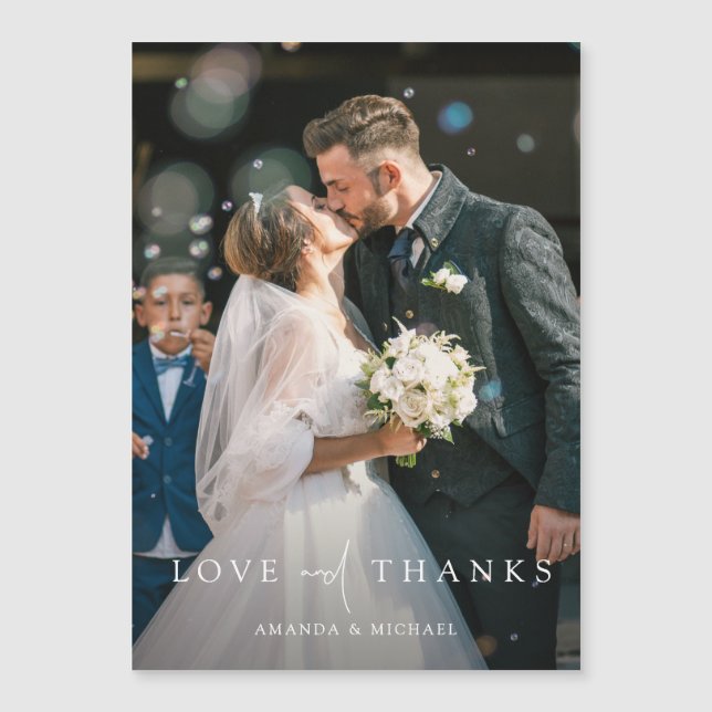 Personalised Photo Wedding Thank You Magnet (Front)