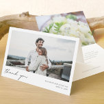 Personalised Photo Wedding Thank You Note Card<br><div class="desc">This simple, stylish modern photo wedding thank you card template features 'thank you' and your names and date beneath your photo. We've given this minimalist design a warm touch with 'thank you' in black in a relaxed, all lower case script that feels intimate and familiar. This element of the design...</div>