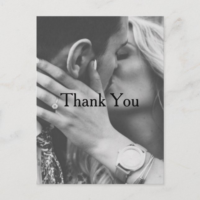 Personalised Photo Wedding Thank You Postcard (Front)