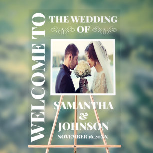 Personalised Photo Wedding Welcome Acrylic Sign