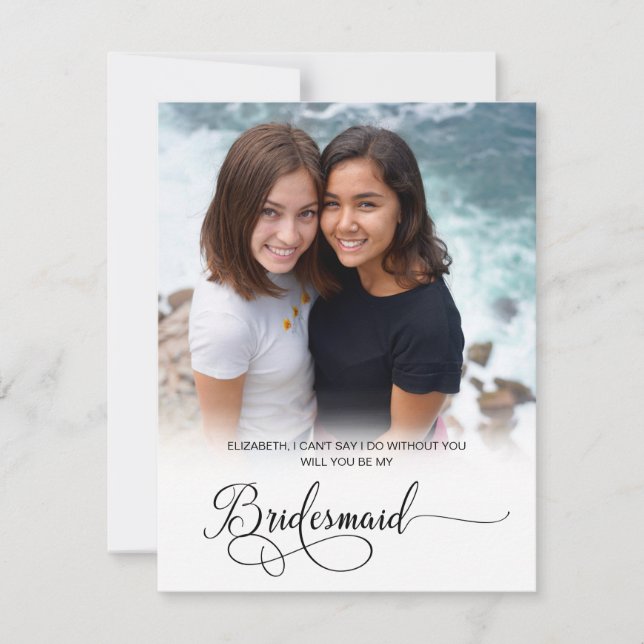 Personalised Photo Will You Be My Bridesmaid Card (Front)