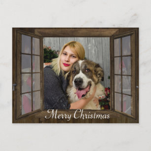 Personalised Photo Window Christmas Postcard
