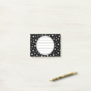 Personalised Photo with Pearls Circle on Black Post-it Notes