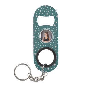 Personalised Photo with Pearls Circle on Teal