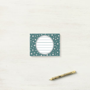 Personalised Photo with Pearls Circle on Teal Post-it Notes