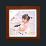 Personalised Photo Wood Jewellery Keepsake Box<br><div class="desc">An adorable personalised keepsake for a little girl. Add a photo of a child,  family,  pet,  or anyone you love to this keepsake or gift box. Ceramic tile lid. You may also get it as a framed wall tile.</div>
