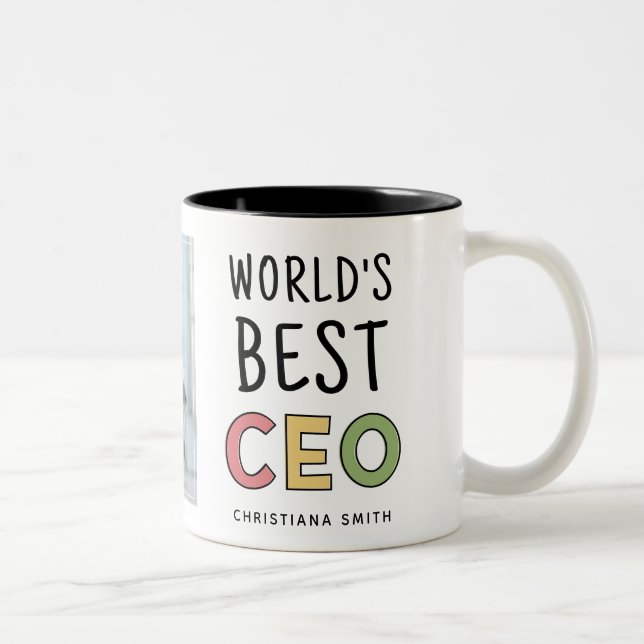 Personalised Photo World's Best CEO Two-Tone Coffee Mug (Right)