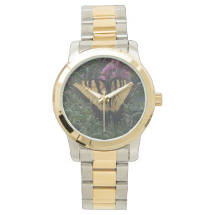 Personalised Photo Yellow and Black Butterfly Watch
