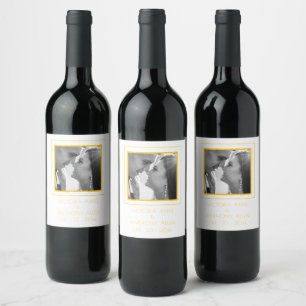 Personalised Photo Yellow Wine Label
