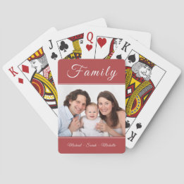 Personalised Photo Your Name Red Playing Cards