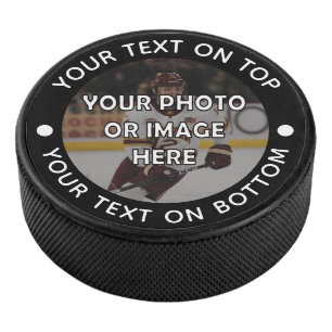 Personalised Photo Your Text and Colour Hockey Puck