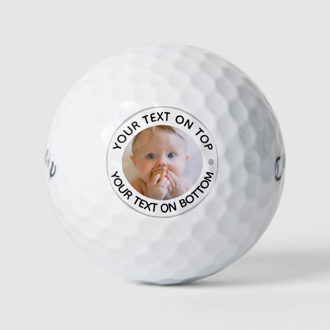 Personalised Photograph Custom Text Golf Balls (Front)