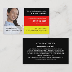 Personalised Photograph, German Language Tutor Business Card