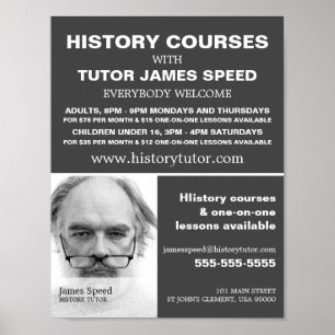 Personalised Photograph, History Course Advert Poster