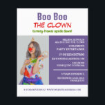 Personalised Photograph, Kids Entertainer, Clown Flyer<br><div class="desc">Personalised Photograph,  Kids Entertainer,  Clown Advertising Flyers By The Business Card Store.</div>