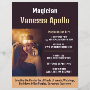 Personalised Photograph, Magician Advertising Flyer