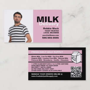Personalised Photograph, Milkman/Woman Delivery Business Card