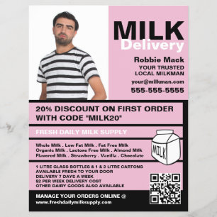 Personalised Photograph, Milkman/Woman Delivery Flyer
