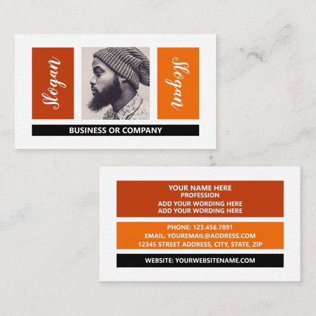 Personalised Photograph - Retro Style Business Card (Front/Back)