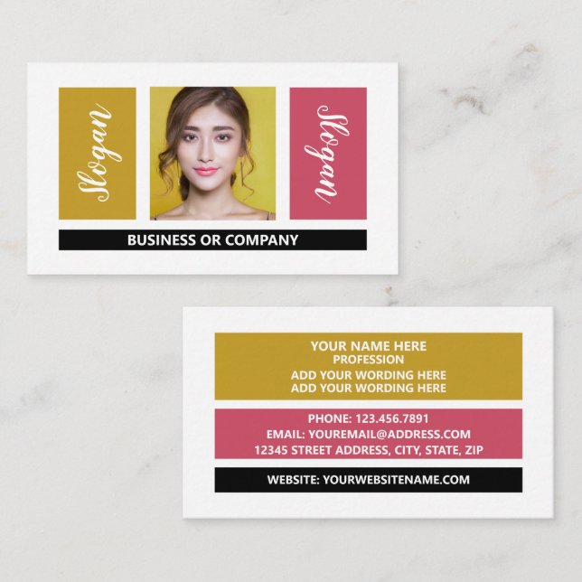 Personalised Photograph - Retro Style Business Card (Front/Back)