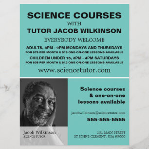 Personalised Photograph, Science Course Advert Flyer
