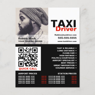 Personalised Photograph, Taxi Driver - Price List Flyer