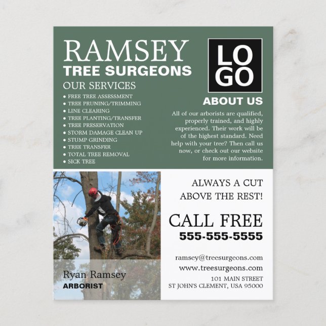 Personalised Photograph - Tree Surgeon - Arborist Flyer (Front)