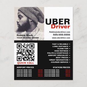 Personalised Photograph, Uber Driver - Price List Flyer