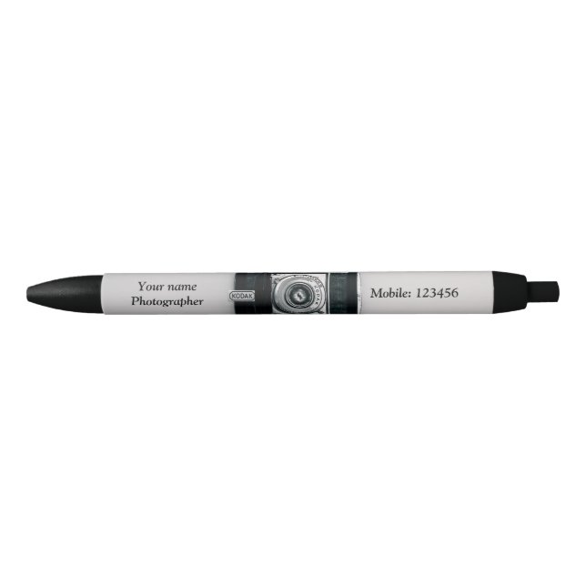 Personalised Photographer Camera Pen (Front)