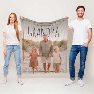Personalised PhotoPop We Love You So Much Grandpa Fleece Blanket