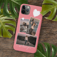 Personalised Photos And Heart On Blush Peach Pink