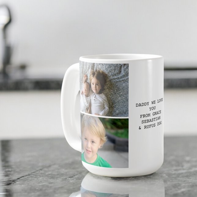 Personalised Photos and Text Coffee Mug (Personalized Photos and Text coffee Mug from Ricaso. Add 4 photographs and your own text message)