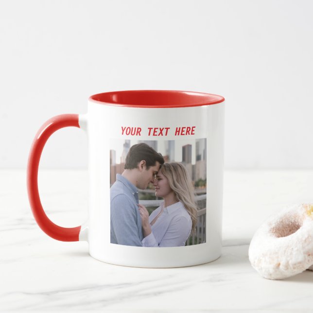Personalised Photos and Text Happy Valentine's Day Mug (With Donut)