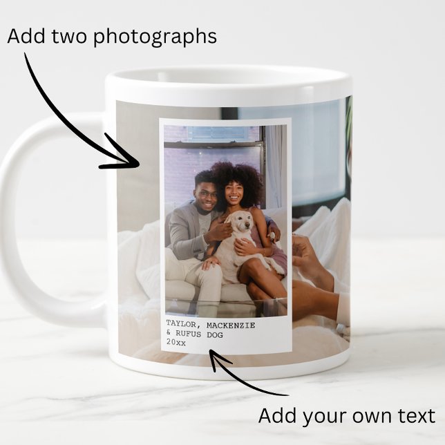 Personalised Photos and Text Large Coffee Mug (Personalized Photos and Text Giant Coffee Mug from Ricaso. Make your own photo mugs. Design your own)