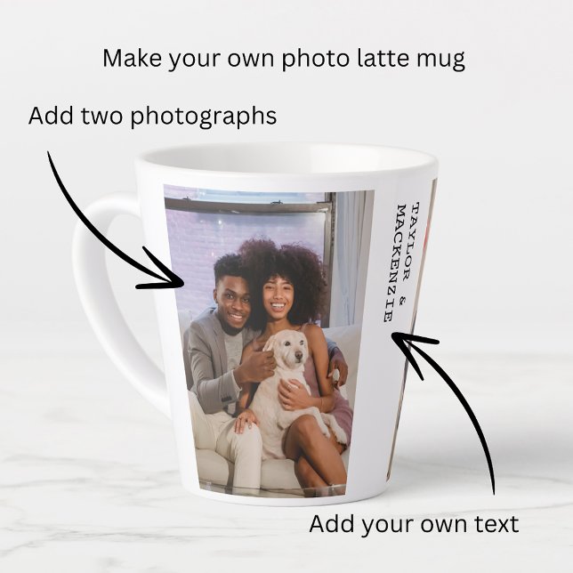 Personalised Photos and Text Latte Mug (Personalized Photos and Text Latte Mug from Ricaso. Photo gift idea, for friends, couples, family)