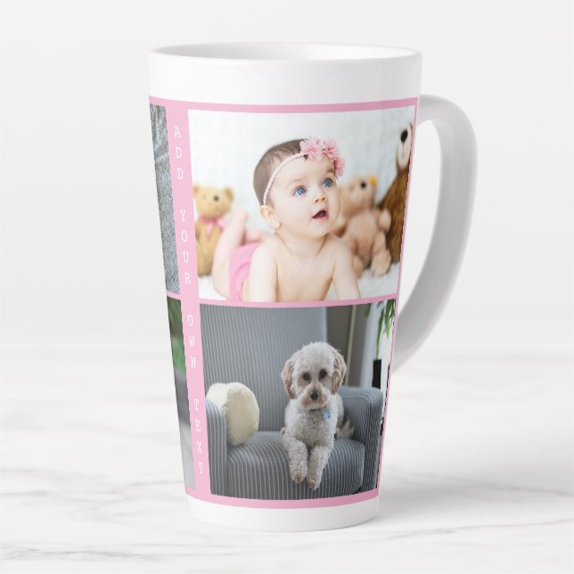 Personalised Photos and Text Latte Mug (Right Angle)