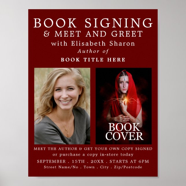 Personalised Photos, Author's Book Signing Advert Poster (Front)
