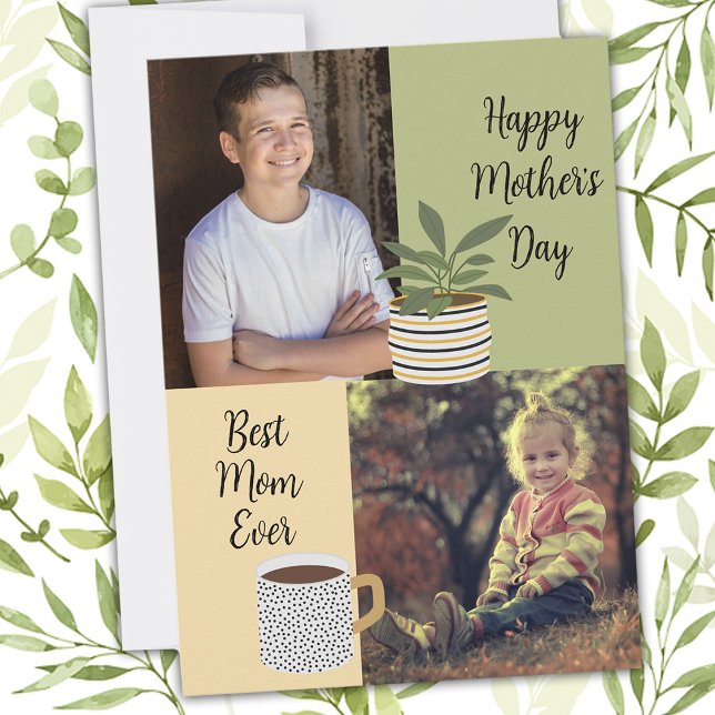 Personalised Photos Best Mum Ever Coffee & Plant  (Creator Uploaded)