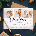 Personalised Photos Christmas Holiday Greeting Card<br><div class="desc">Use these elegant modern Christmas cards with your custom photos,  name and personalised holiday message to wish your friends and family a Merry Christmas. You can even change the pattern and colour of the back.</div>