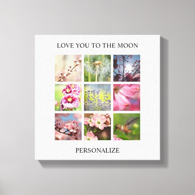 Personalised Photos Collage with Your Text Canvas Print (Front)