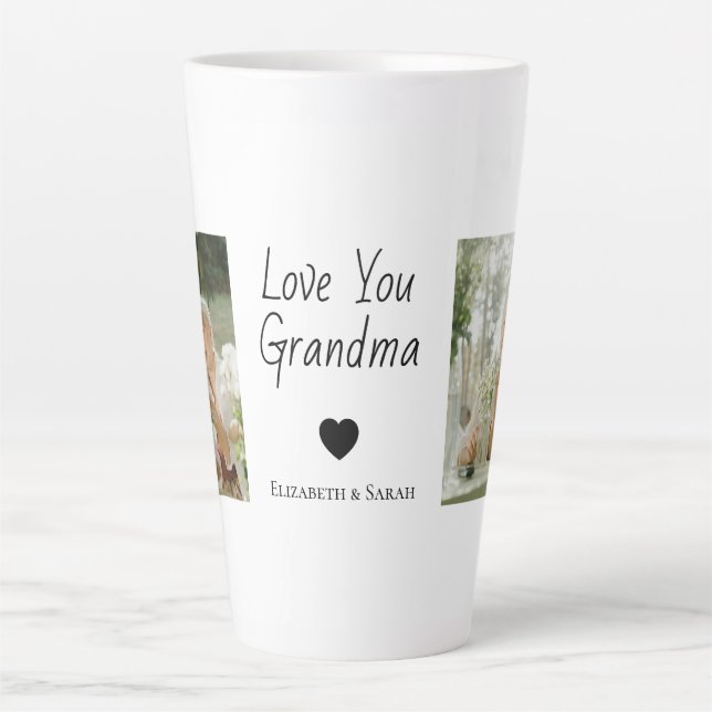 Personalised Photos & "Love You Grandma Latte Mug (Front)