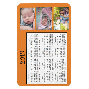 Personalised Photos Mini Magnet Calendar 2018