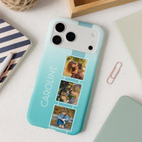 Personalised Photos On Aqua Turquoise Green