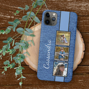 Personalised Photos On Rustic Blue Denim