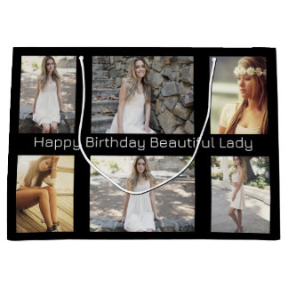 Personalised Photos & Text Multi Occasion Large Gift Bag