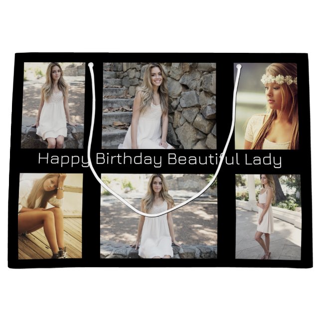 Personalised Photos & Text Multi Occasion Large Gift Bag (Front)