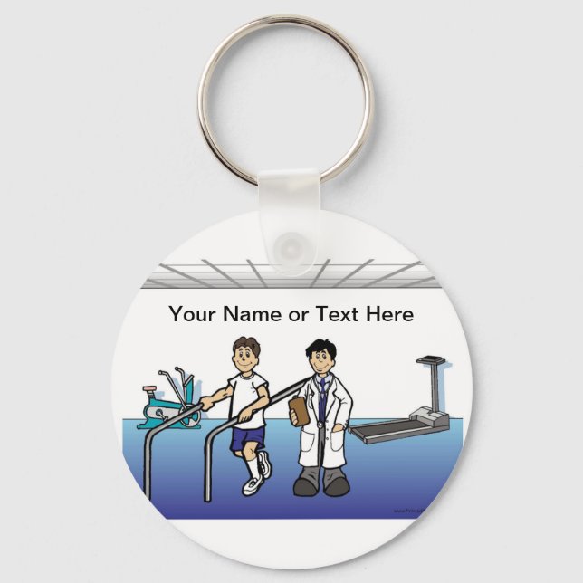 Personalised Physical Therapist Cartoon  Key Ring (Front)