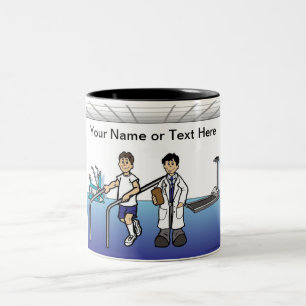 Personalised Physical Therapist Cartoon Two-Tone Coffee Mug